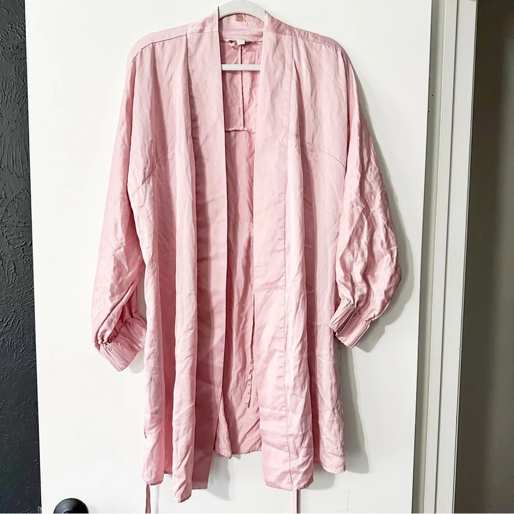 Lunya Washable Silk Robe Serene Pink Size Medium